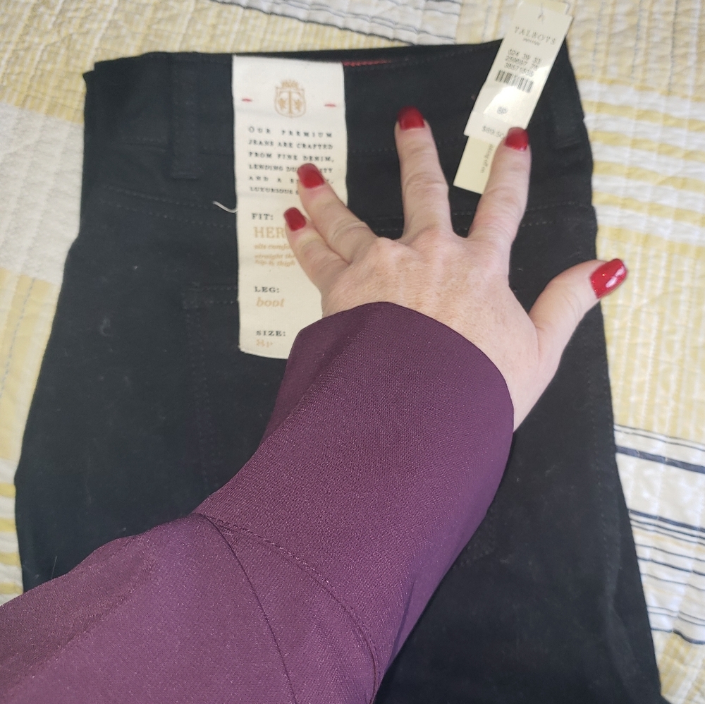 TALBOT, size 8p, new, black, jeans, flare